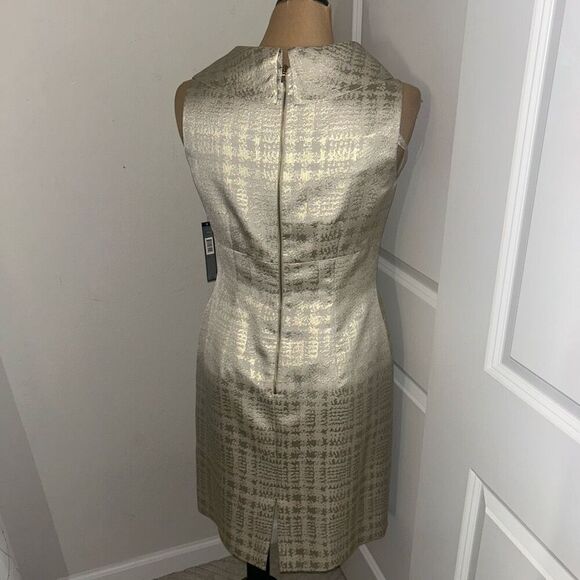 Tahari NWT Champagne Gold Cocktail Dress 8 - Picture 4 of 5